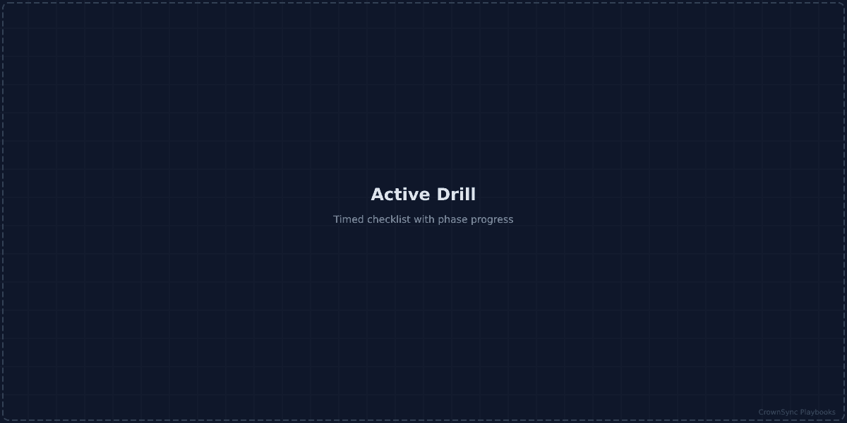 Drill setup showing playbook selection and drill name